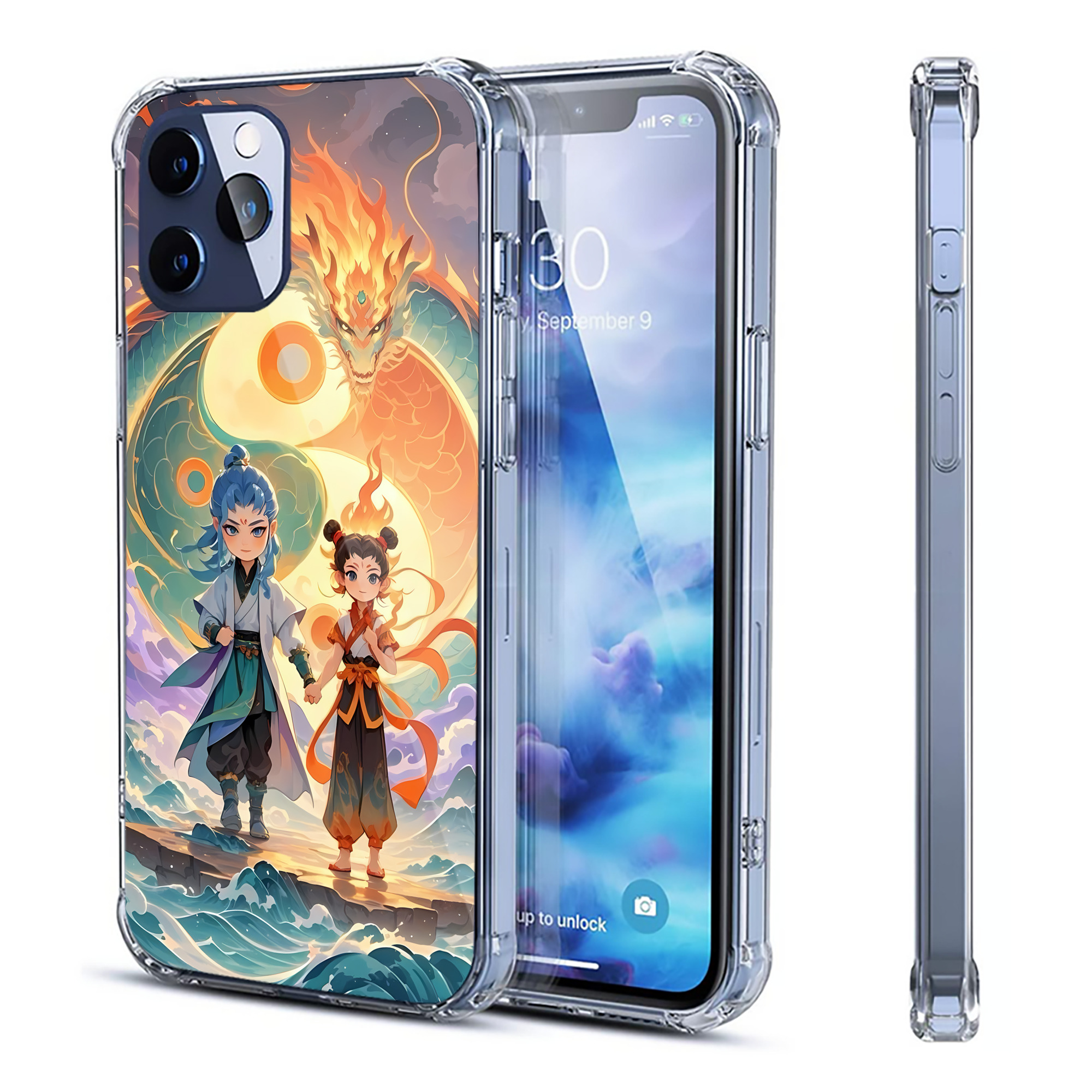 （画像用） Ne Zha 2 ナタ 魔童の大暴れ 【iPhone 12シリーズ対応】透明スマホケース（クリアソフトケース）